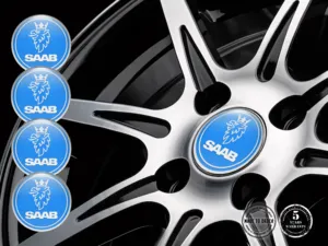 Saab Etichetta Bombata Marchio Stile Adesivi Cerchio